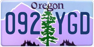 OR license plate 092YGD