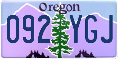 OR license plate 092YGJ