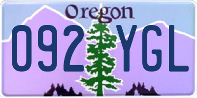 OR license plate 092YGL