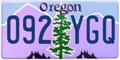 OR license plate 092YGQ