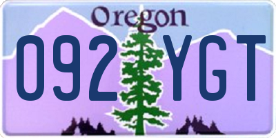 OR license plate 092YGT
