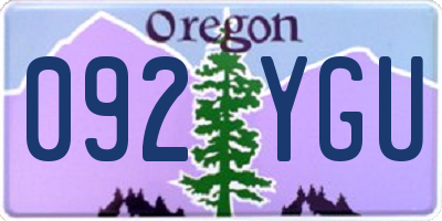OR license plate 092YGU