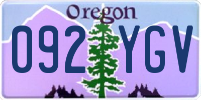 OR license plate 092YGV
