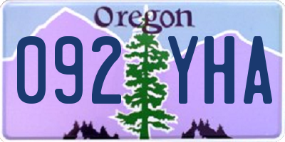 OR license plate 092YHA