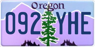 OR license plate 092YHE