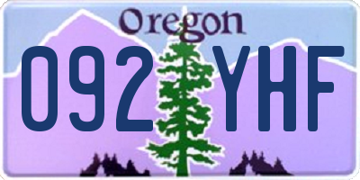 OR license plate 092YHF