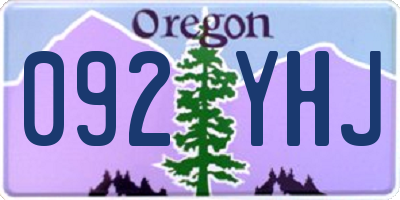 OR license plate 092YHJ