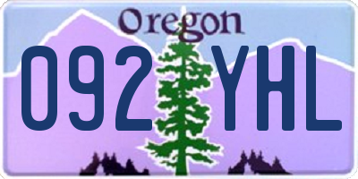 OR license plate 092YHL