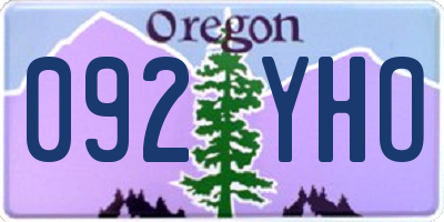 OR license plate 092YHO
