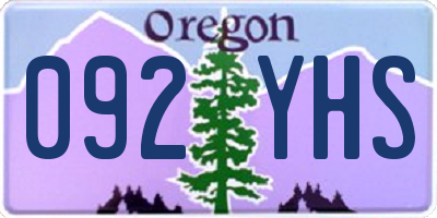 OR license plate 092YHS