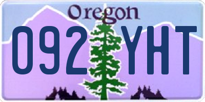 OR license plate 092YHT