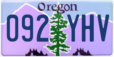 OR license plate 092YHV