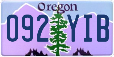 OR license plate 092YIB