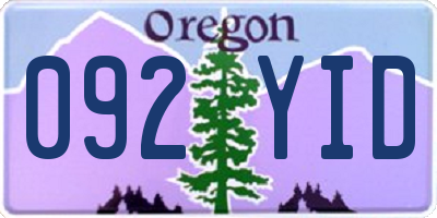 OR license plate 092YID
