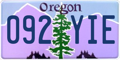 OR license plate 092YIE