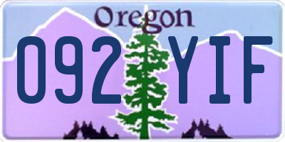 OR license plate 092YIF