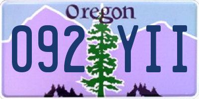 OR license plate 092YII
