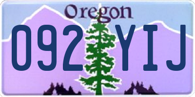 OR license plate 092YIJ