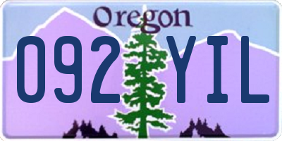 OR license plate 092YIL
