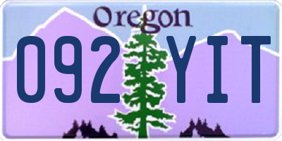 OR license plate 092YIT