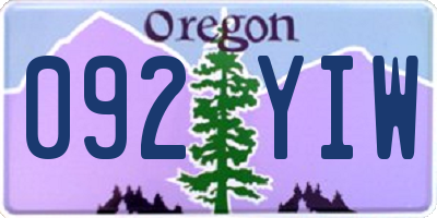 OR license plate 092YIW