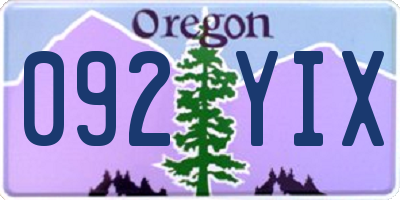 OR license plate 092YIX