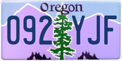 OR license plate 092YJF
