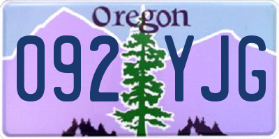 OR license plate 092YJG
