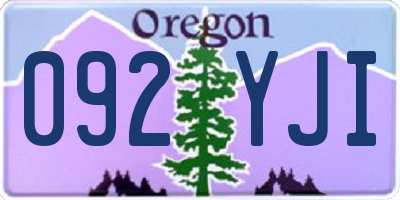 OR license plate 092YJI