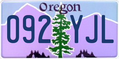 OR license plate 092YJL