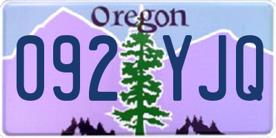 OR license plate 092YJQ