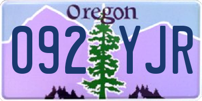 OR license plate 092YJR