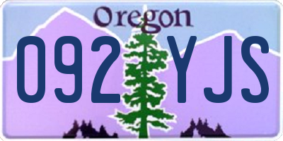 OR license plate 092YJS