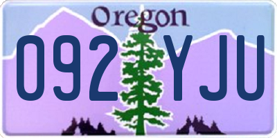 OR license plate 092YJU