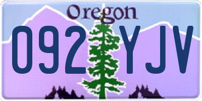 OR license plate 092YJV