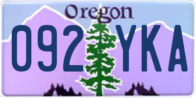 OR license plate 092YKA