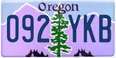 OR license plate 092YKB