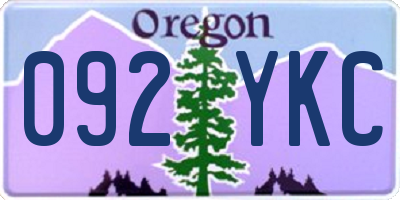 OR license plate 092YKC