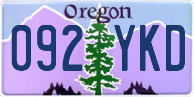 OR license plate 092YKD