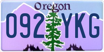 OR license plate 092YKG