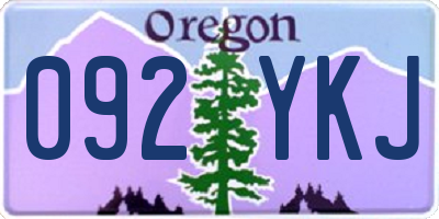 OR license plate 092YKJ
