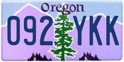 OR license plate 092YKK