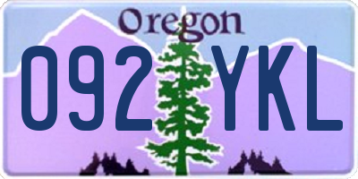 OR license plate 092YKL