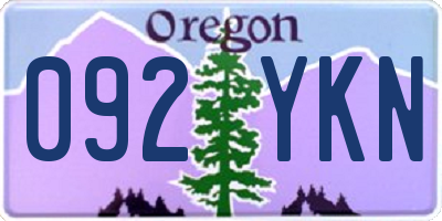 OR license plate 092YKN