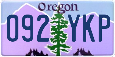 OR license plate 092YKP