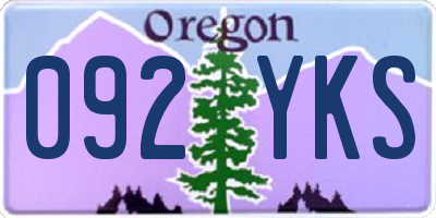 OR license plate 092YKS
