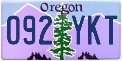 OR license plate 092YKT