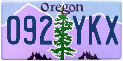 OR license plate 092YKX