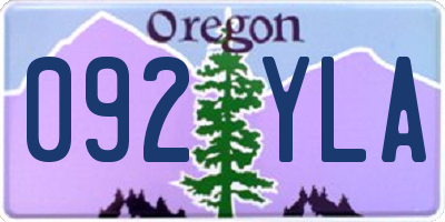 OR license plate 092YLA