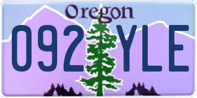 OR license plate 092YLE